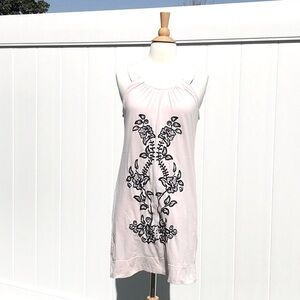 BCBG MaxAzria Cotton Halter Style Embroidered Coverup Dress Size Medium